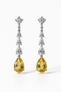 Yellow waterdrop Crystal Drop Earrings | Anti Tarnish | Stainless Steel