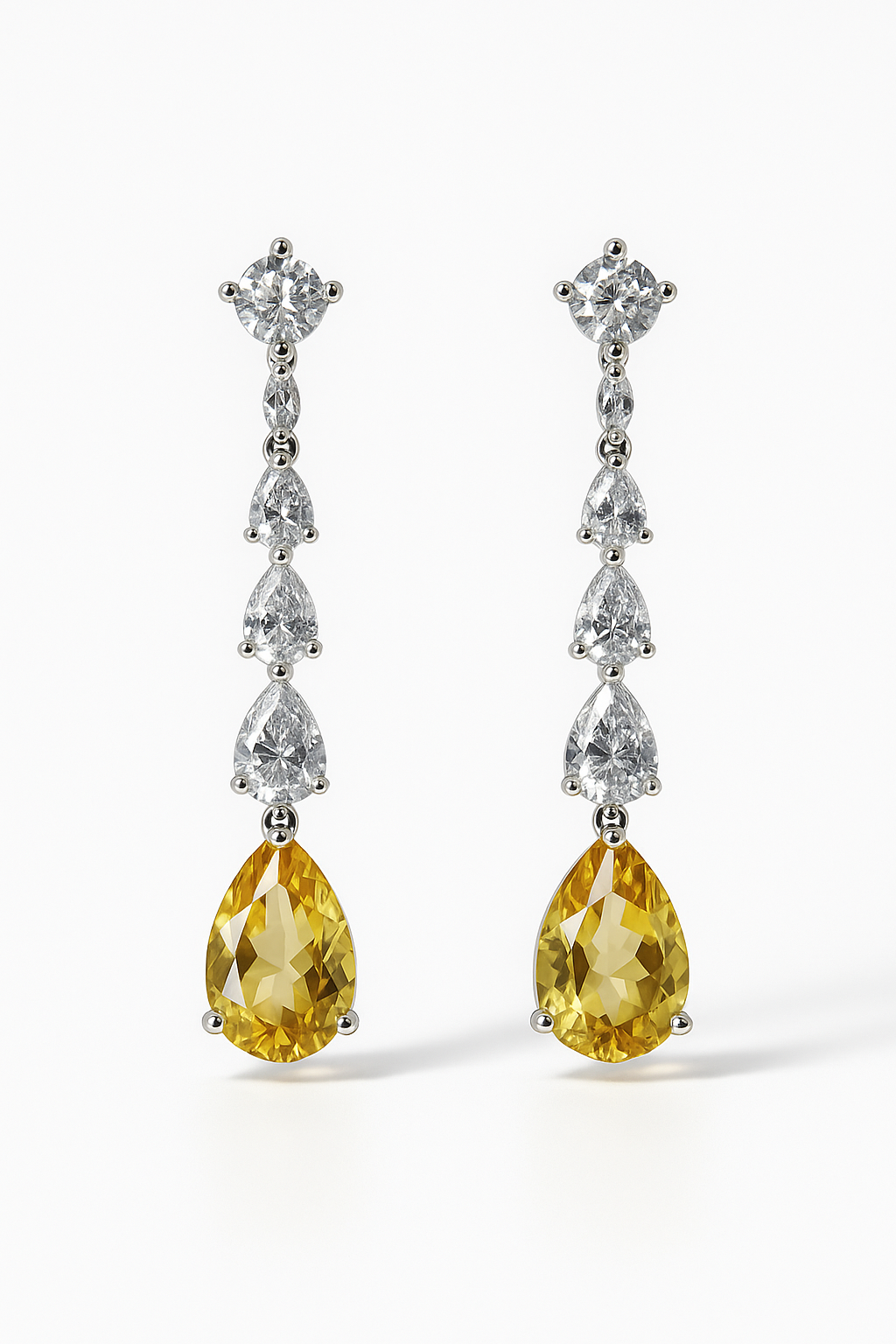 Yellow waterdrop Crystal Drop Earrings | Anti Tarnish | Stainless Steel