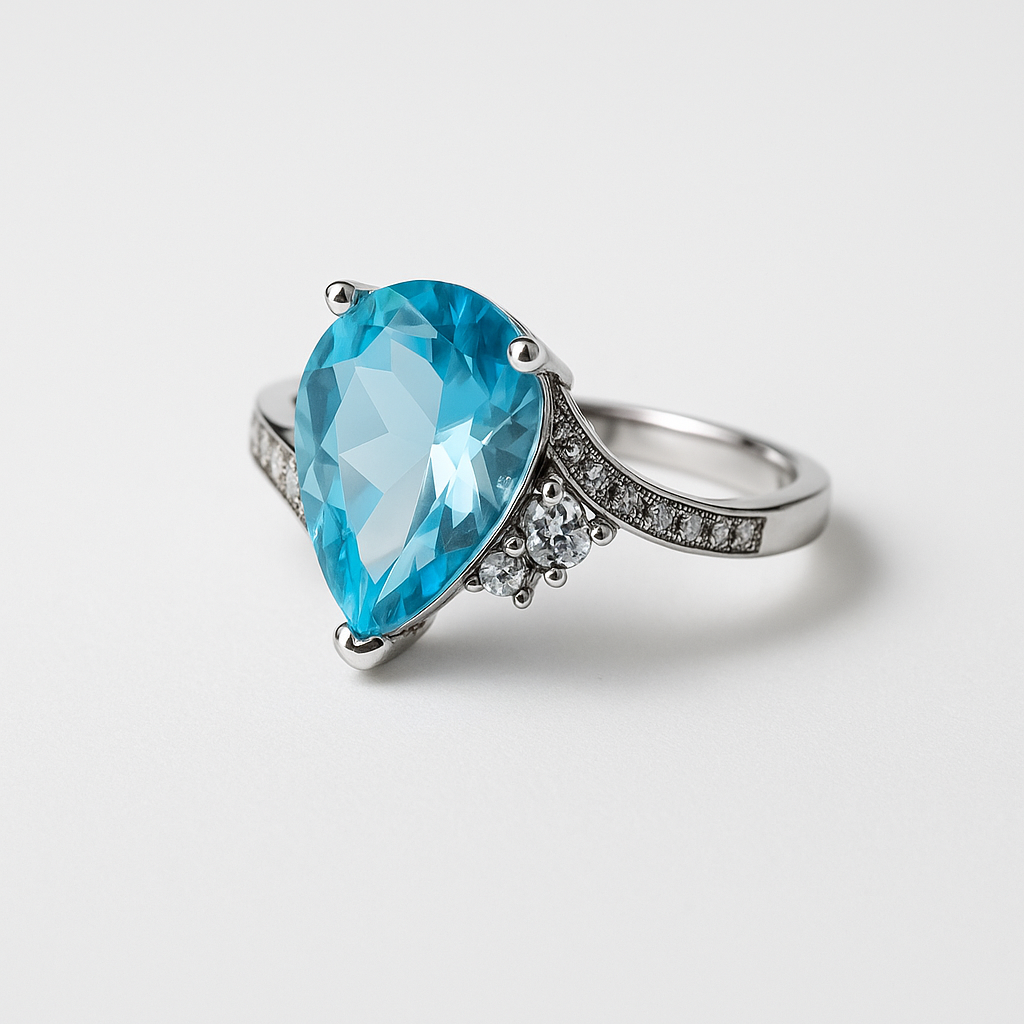 Blue Teardrop Statement Ring | Anti Tarnish | Stainless Steel