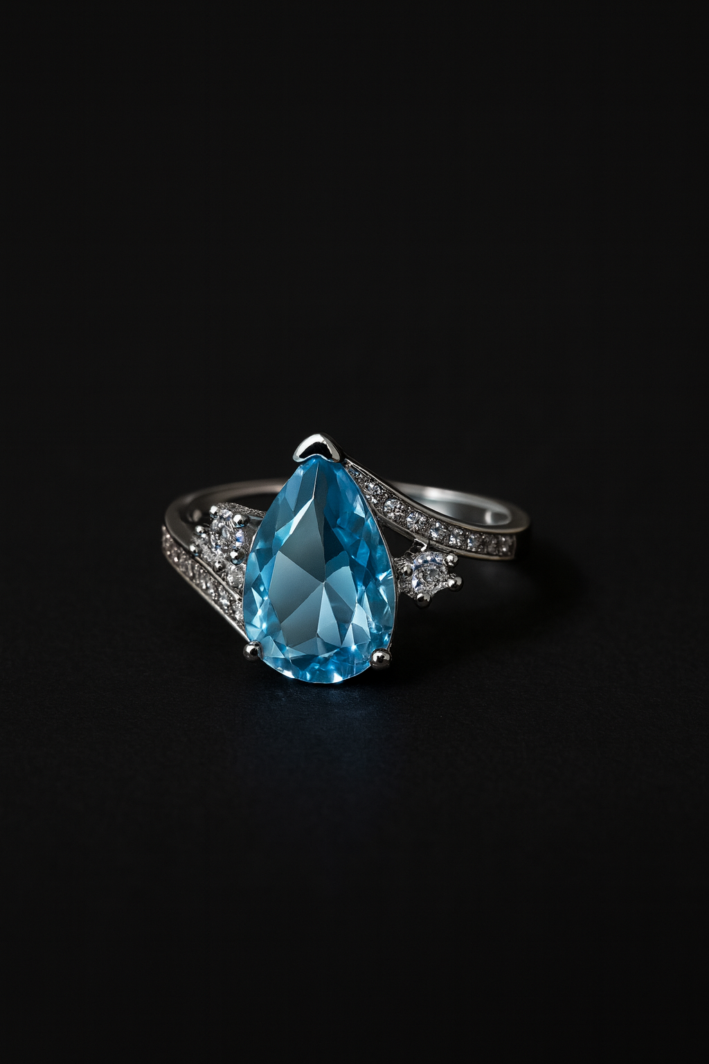 Blue Teardrop Statement Ring | Anti Tarnish | Stainless Steel
