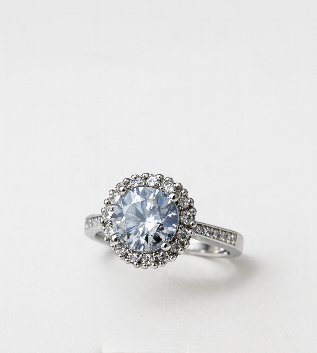 Elegant Halo Crystal Ring | Anti Tarnish | Stainless Steel