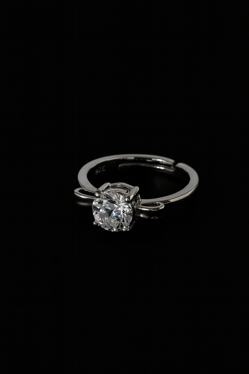 Classic Solitaire Round Crystal Ring | Anti Tarnish | Stainless Steel
