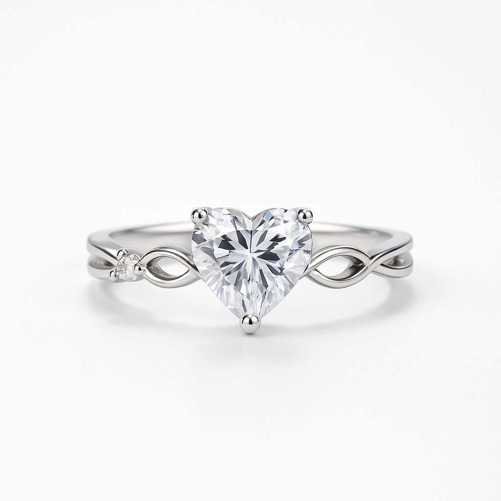 Heart Solitaire Infinity Band Ring | Anti Tarnish | Stainless Steel