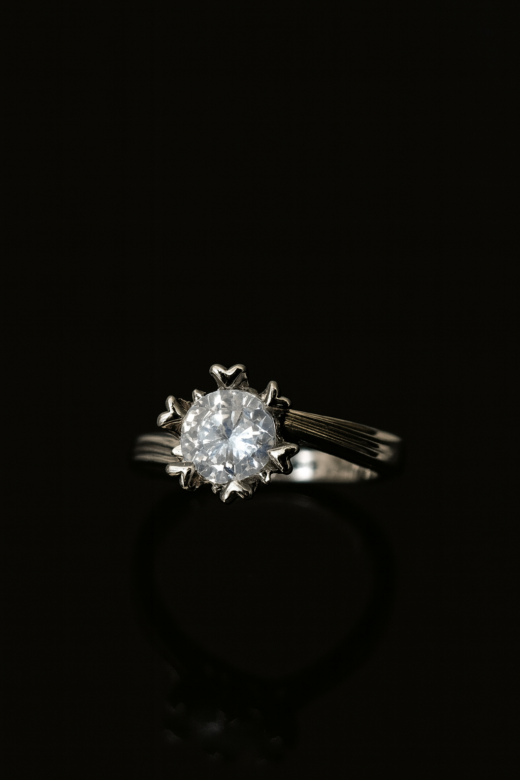 Sunburst Crystal Solitaire Ring | Anti Tarnish | Stainless Steel