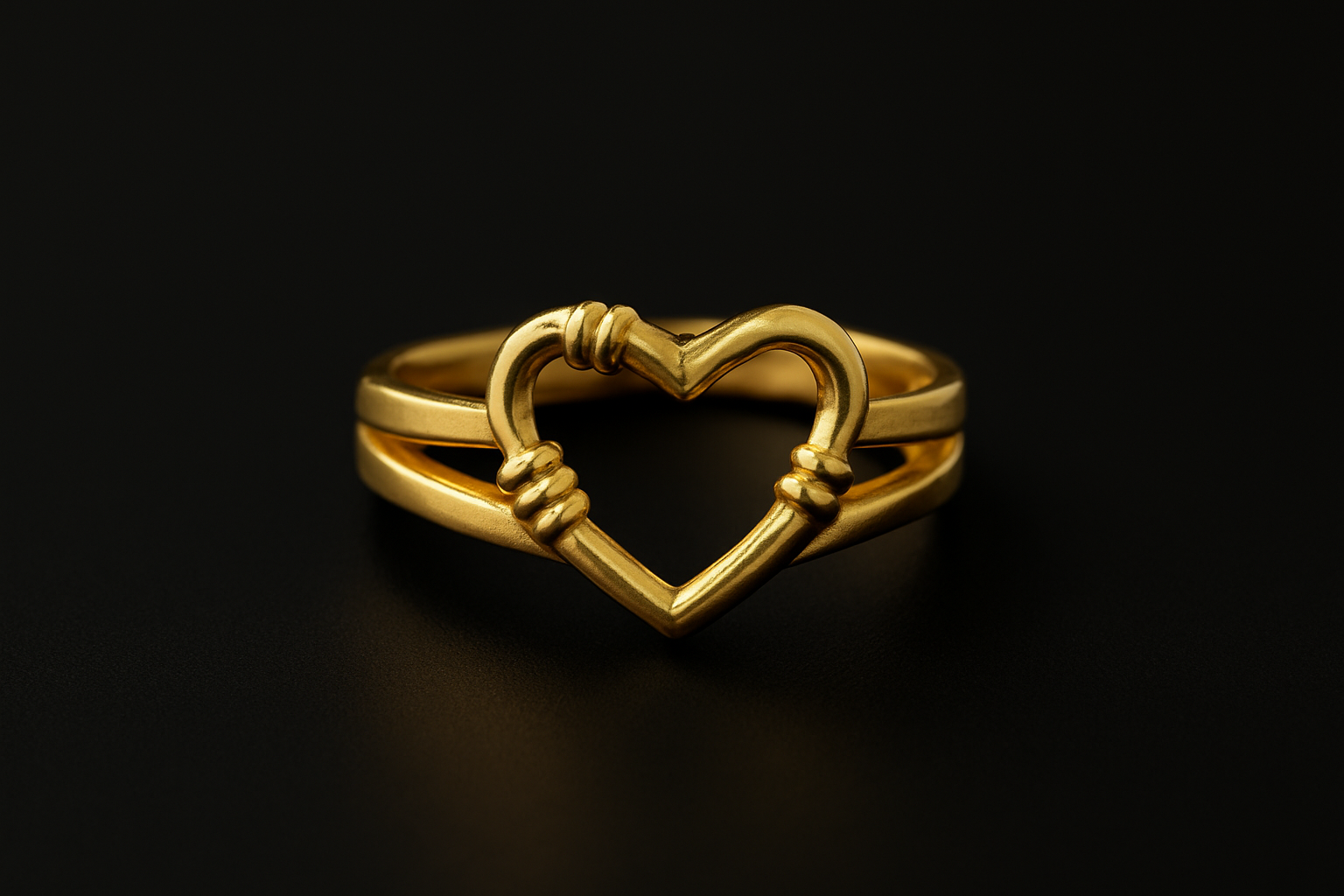 Golden Open Heart Ring | Anti Tarnish | Stainless Steel