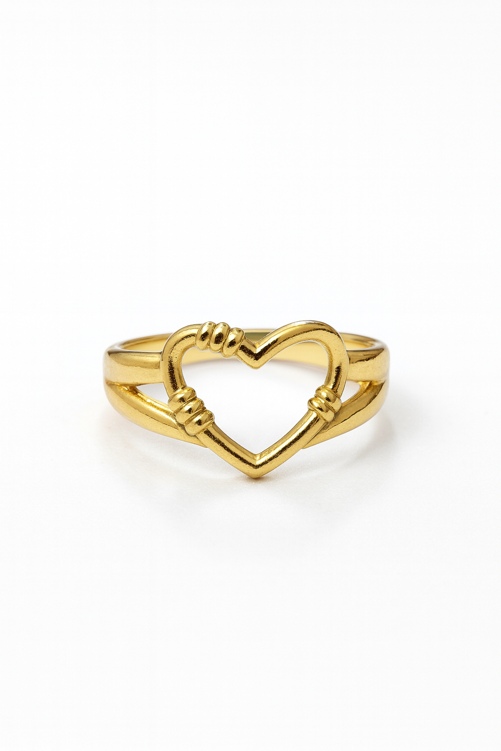 Golden Open Heart Ring | Anti Tarnish | Stainless Steel