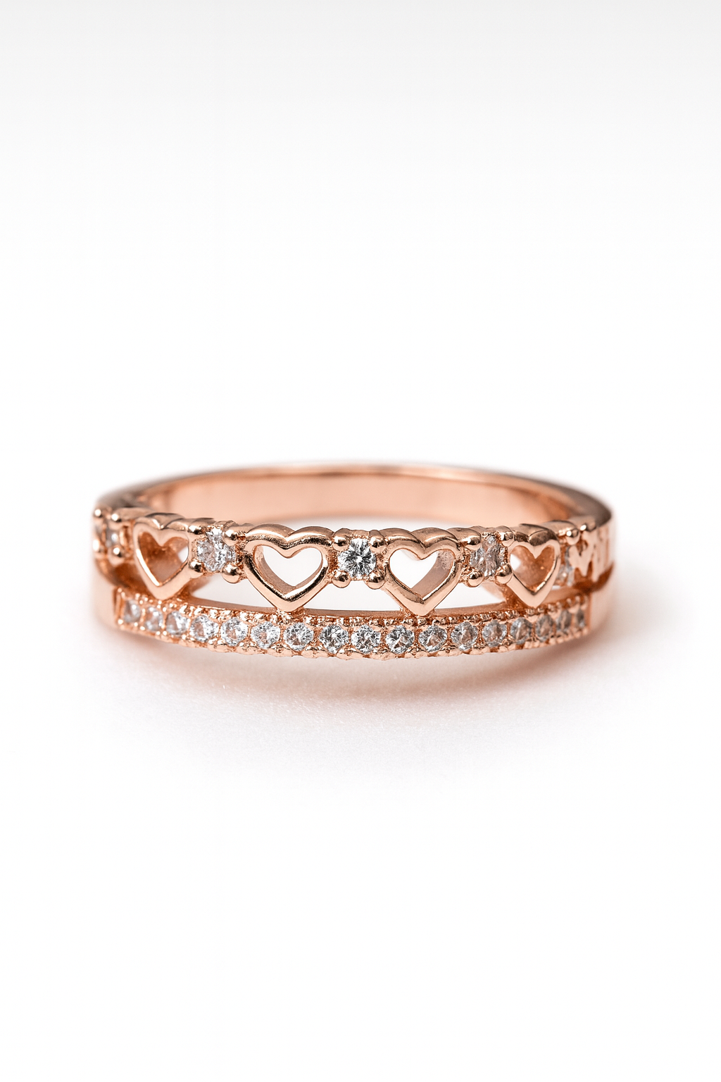 Romantic Double Band Heart Cut-Out Ring | Korean Designer Jewellery