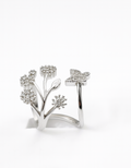 Butterfly & Floral Bloom Adjustable Ring | Korean Designer Jewellery