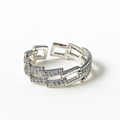 Geometric Link Crystal Ring | Korean Designer Jewellery