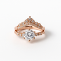 Rose Gold Crystal Combo Ring Set (2 Pieces) | Korean Designer Jewellery l