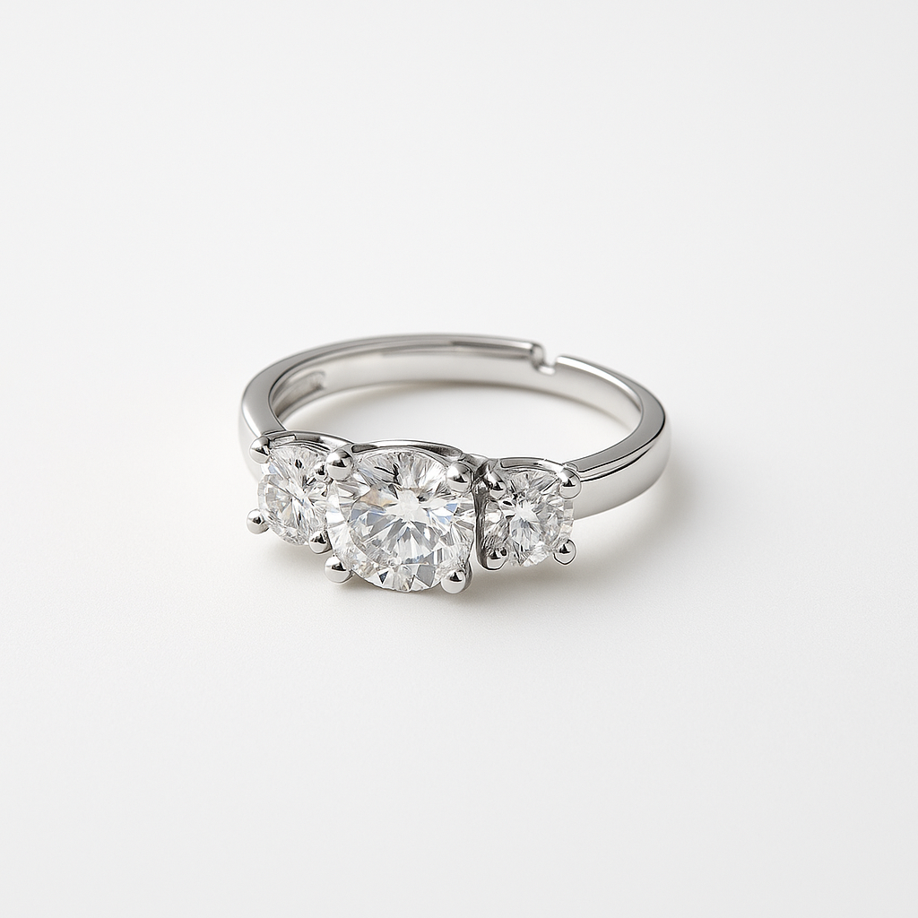 Three Stone Sparkle Ring | Anti Tarnish | Stainless Steel