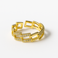 Golden Geometric Link Ring | Korean Designer Jewellery l