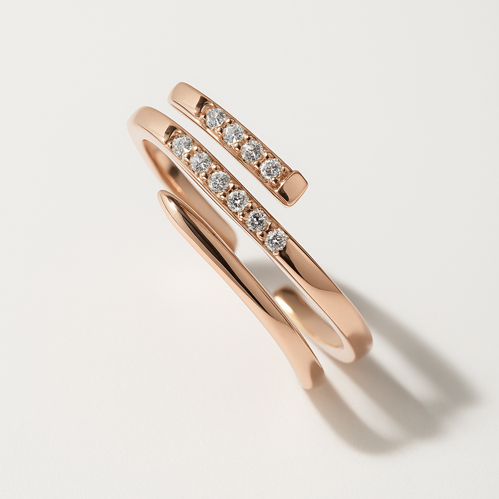 Rose Gold Spiral Elegance Ring | Korean Designer Jewellery