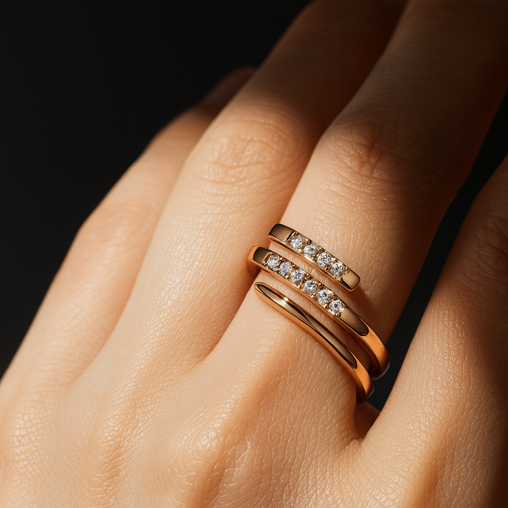 Rose Gold Spiral Elegance Ring | Korean Designer Jewellery