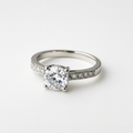 Classic Solitaire Crystal Ring with Side Accents | Anti Tarnish | Stainless Steel