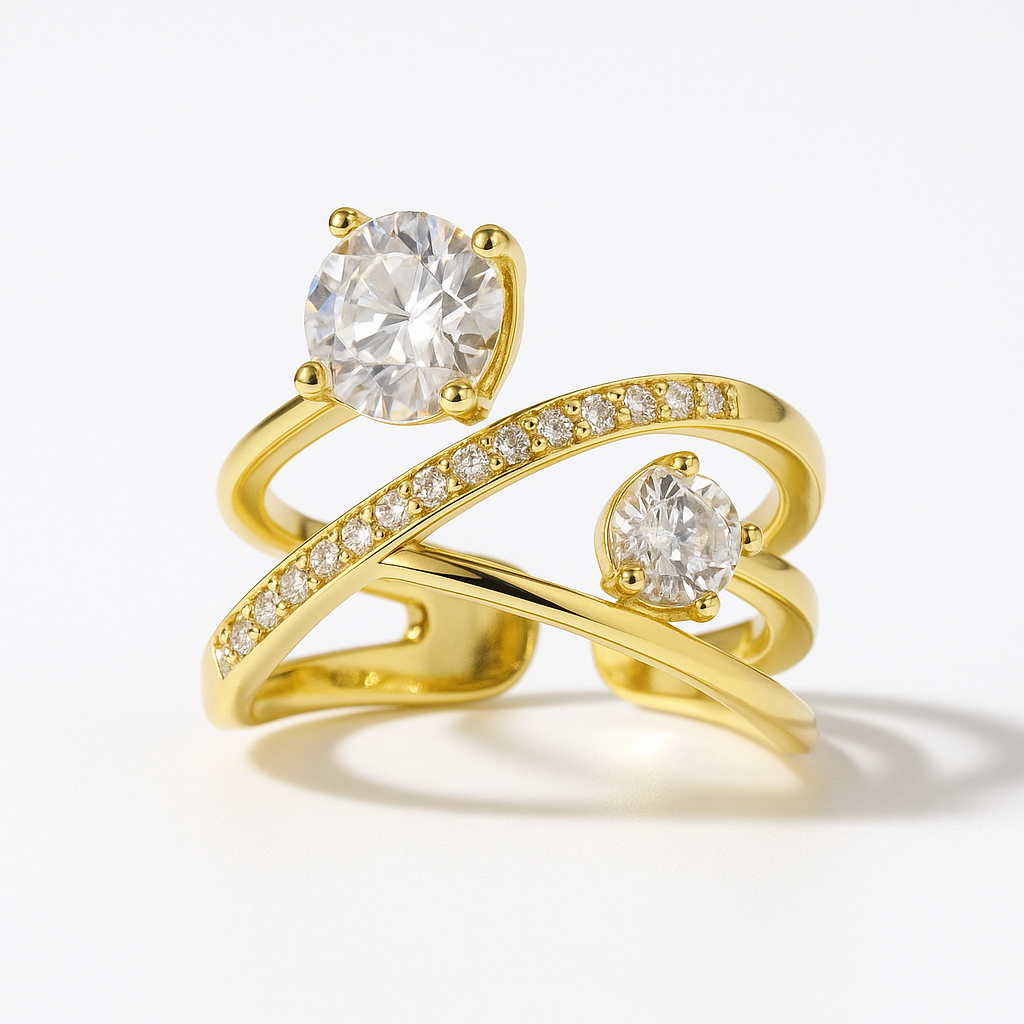 Golden Serpent Spiral Ring | Korean Designer Jewellery