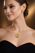Gold Finish Necklace & Earring Set for Women | Anti-Tarnish Stainless Steel