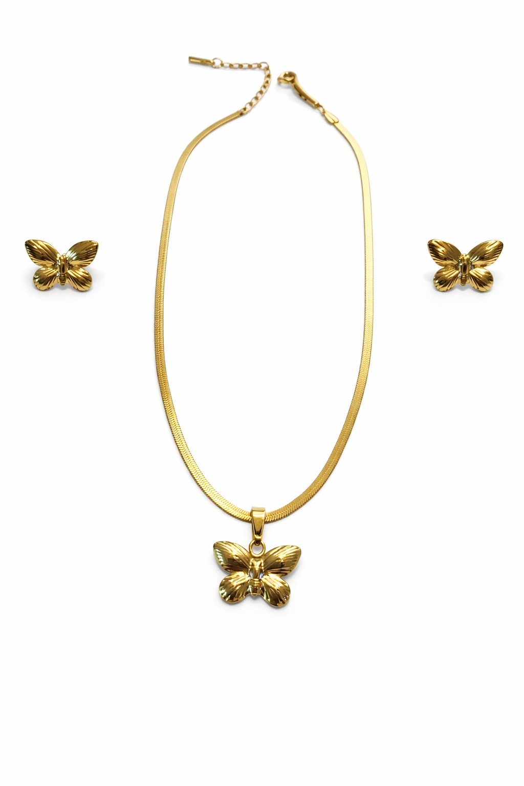 Gold Finish Necklace & Earring Set for Women | Anti-Tarnish Stainless Steel