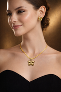 Gold Finish Necklace & Earring Set for Women | Anti-Tarnish Stainless Steel