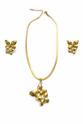 Gold Finish Necklace & Earring Set for Women | Anti-Tarnish Stainless Steel