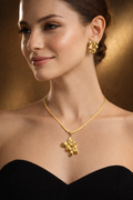 Gold Finish Necklace & Earring Set for Women | Anti-Tarnish Stainless Steel