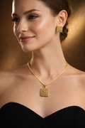 Gold Finish Necklace & Earring Set for Women | Anti-Tarnish Stainless Steel