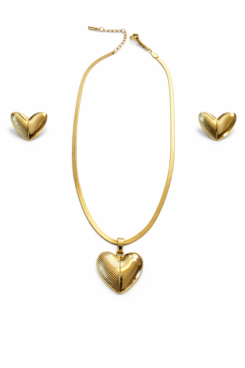 Gold Finish Necklace & Earring Set for Women | Anti-Tarnish Stainless Steel