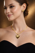 Gold Finish Necklace & Earring Set for Women | Anti-Tarnish Stainless Steel
