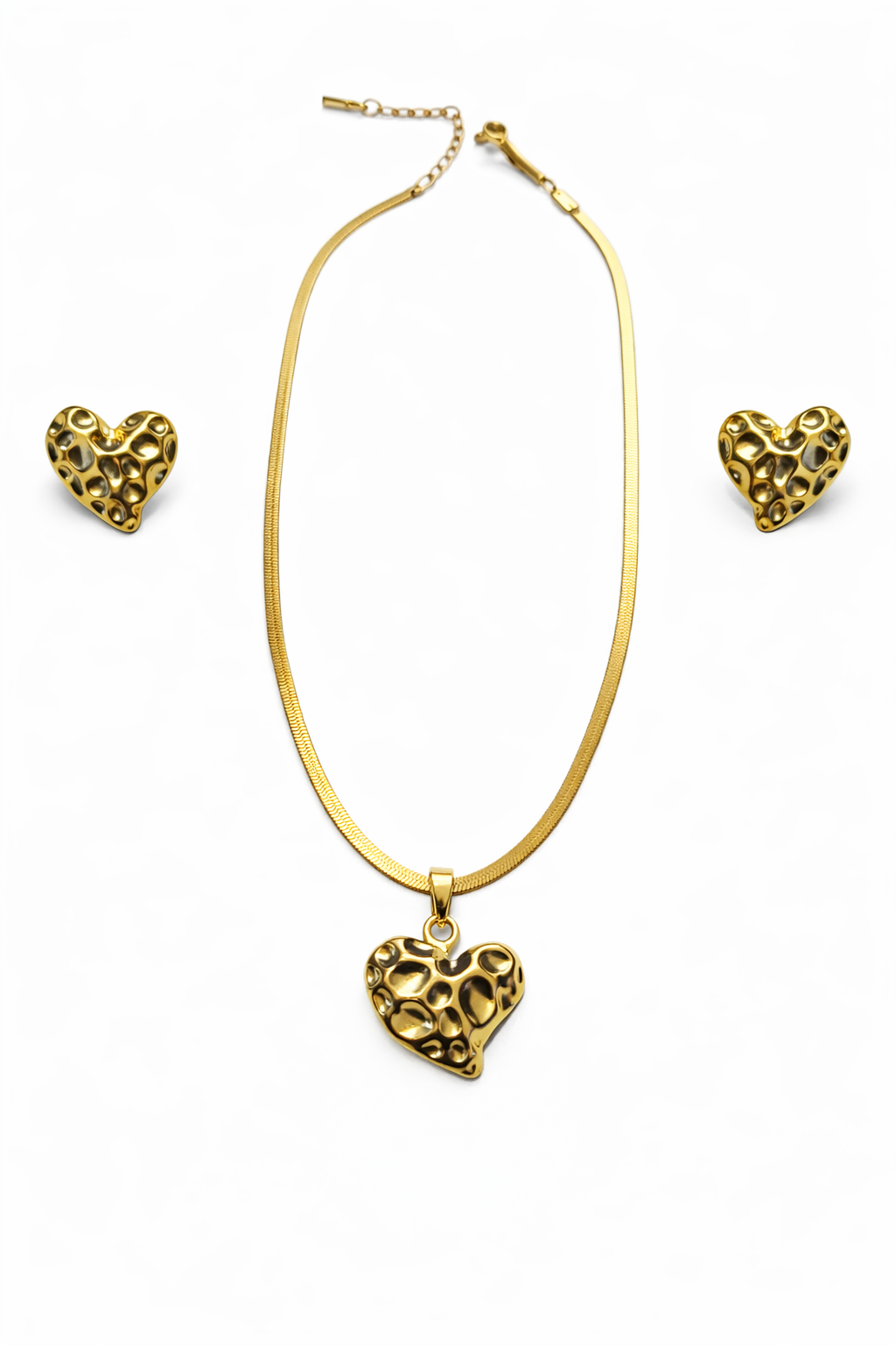 Gold Finish Necklace & Earring Set for Women | Anti-Tarnish Stainless Steel