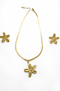 Gold Finish Necklace & Earring Set for Women | Anti-Tarnish Stainless Steel