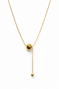 Modern Drop Ball Pendant Necklace – Gold Tone Minimal Design | Anti Tarnish Stainless Steel