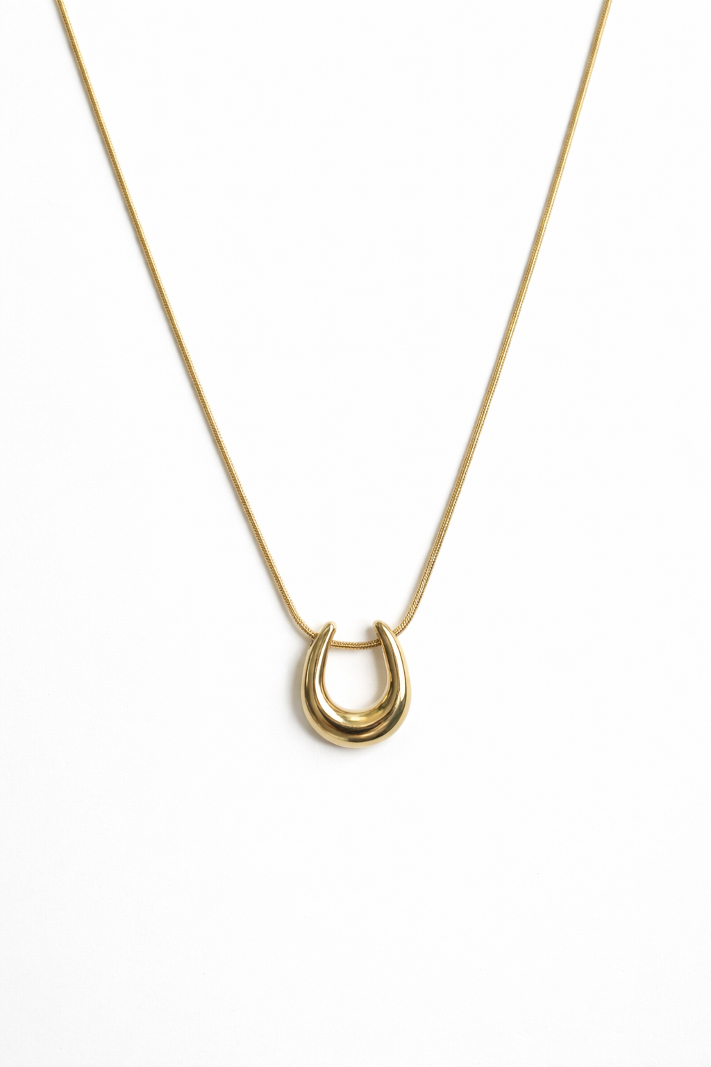 Minimal Horseshoe Pendant Necklace – Gold Tone Modern Design | Anti Tarnish Stainless Steel