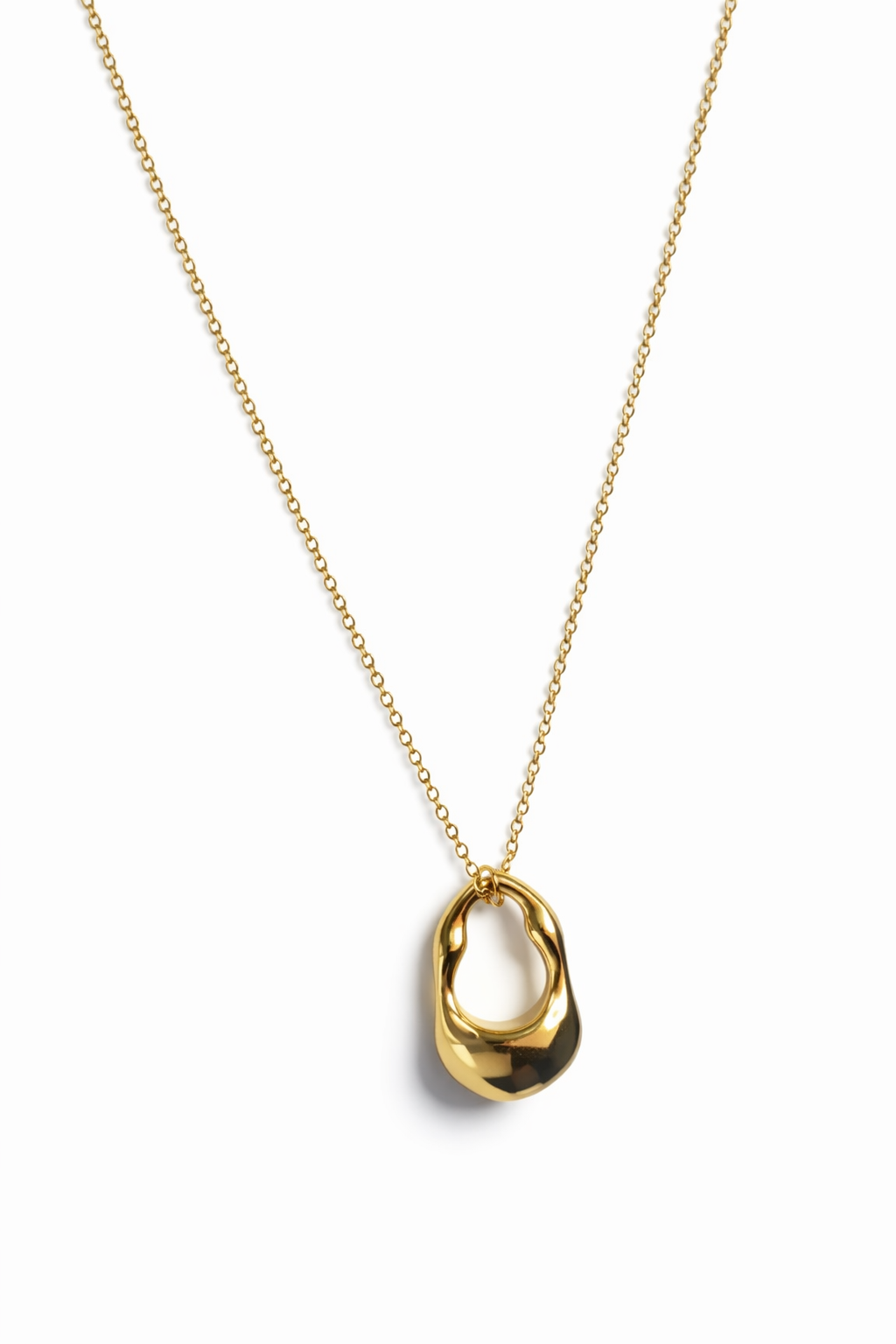 Abstract Drop Pendant Necklace – Gold Tone Modern Design | Anti Tarnish Stainless Steel