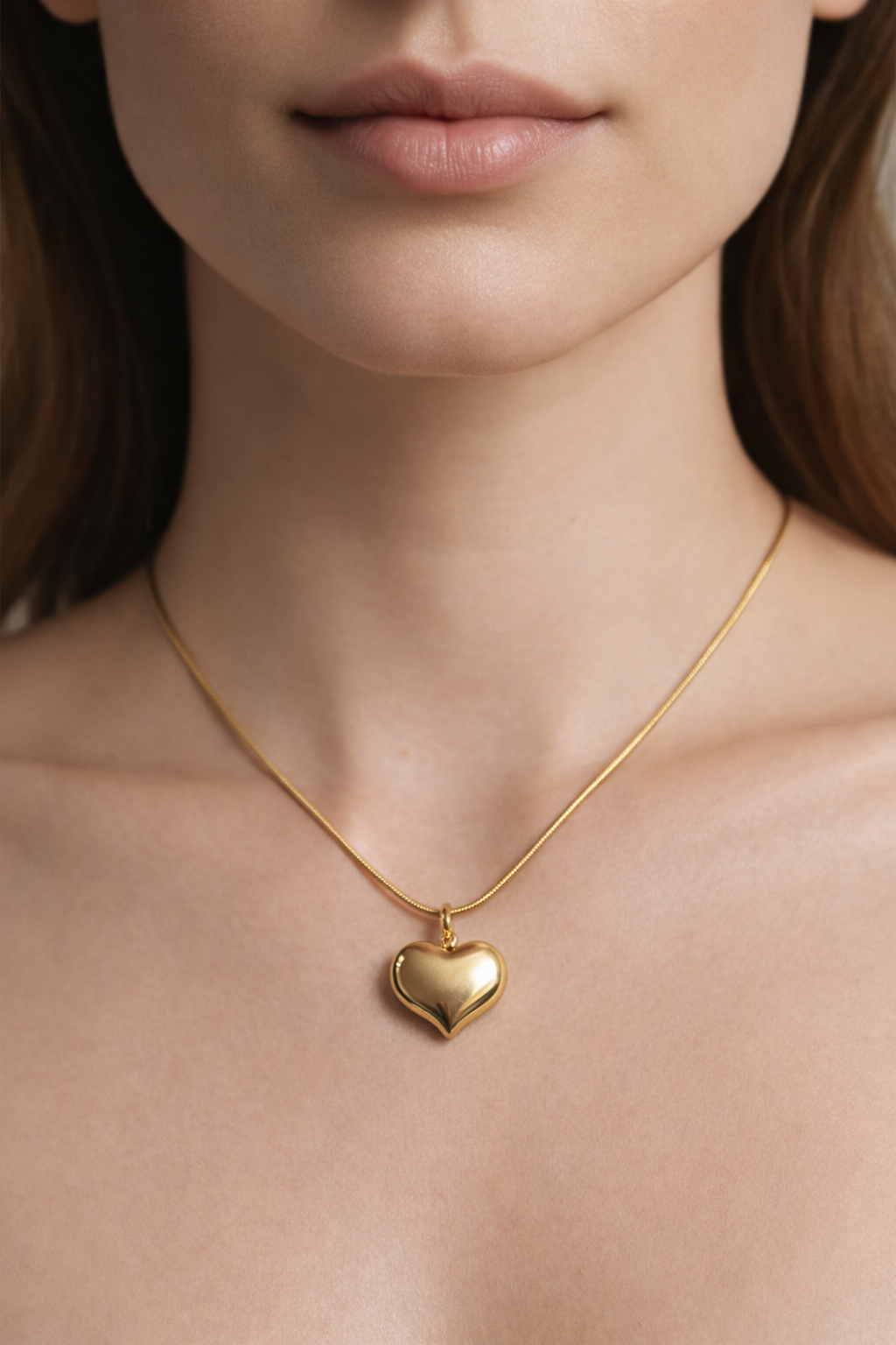 Elegant Gold Heart Pendant Necklace for Women – Minimal Romantic Jewelry | Anti Tarnish - Stainless Steel