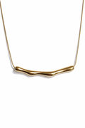 Minimal Gold Curved Bar Pendant Necklace for Women – Modern Elegant Jewelry | Anti Tarnish - Stainless Steel