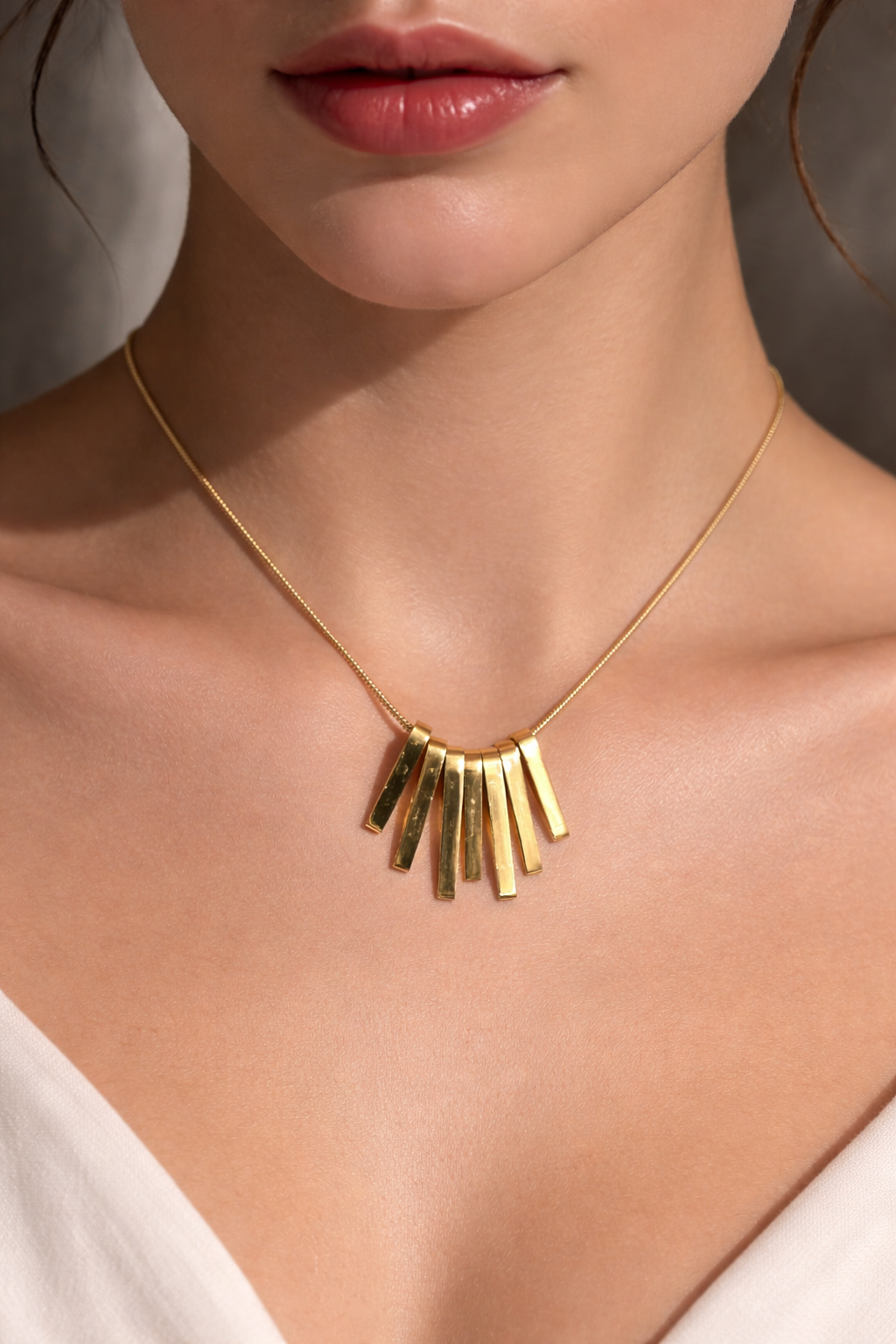 Gold Multi Bar Pendant Necklace for Women – Modern Statement Jewelry | Anti Tarnish - Stainless Steel