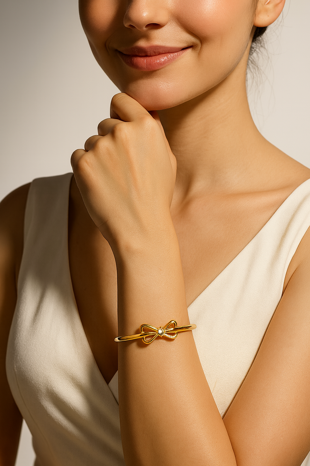 ✨ Elegant Gold-Tone Bow Bracelet ✨