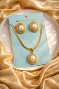 Gold Finish Necklace & Earring Set for Women | Anti-Tarnish Stainless Steel