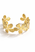 Golden Flower Petal Bracelet for Women | Anti Tarnish | Stainless Steel