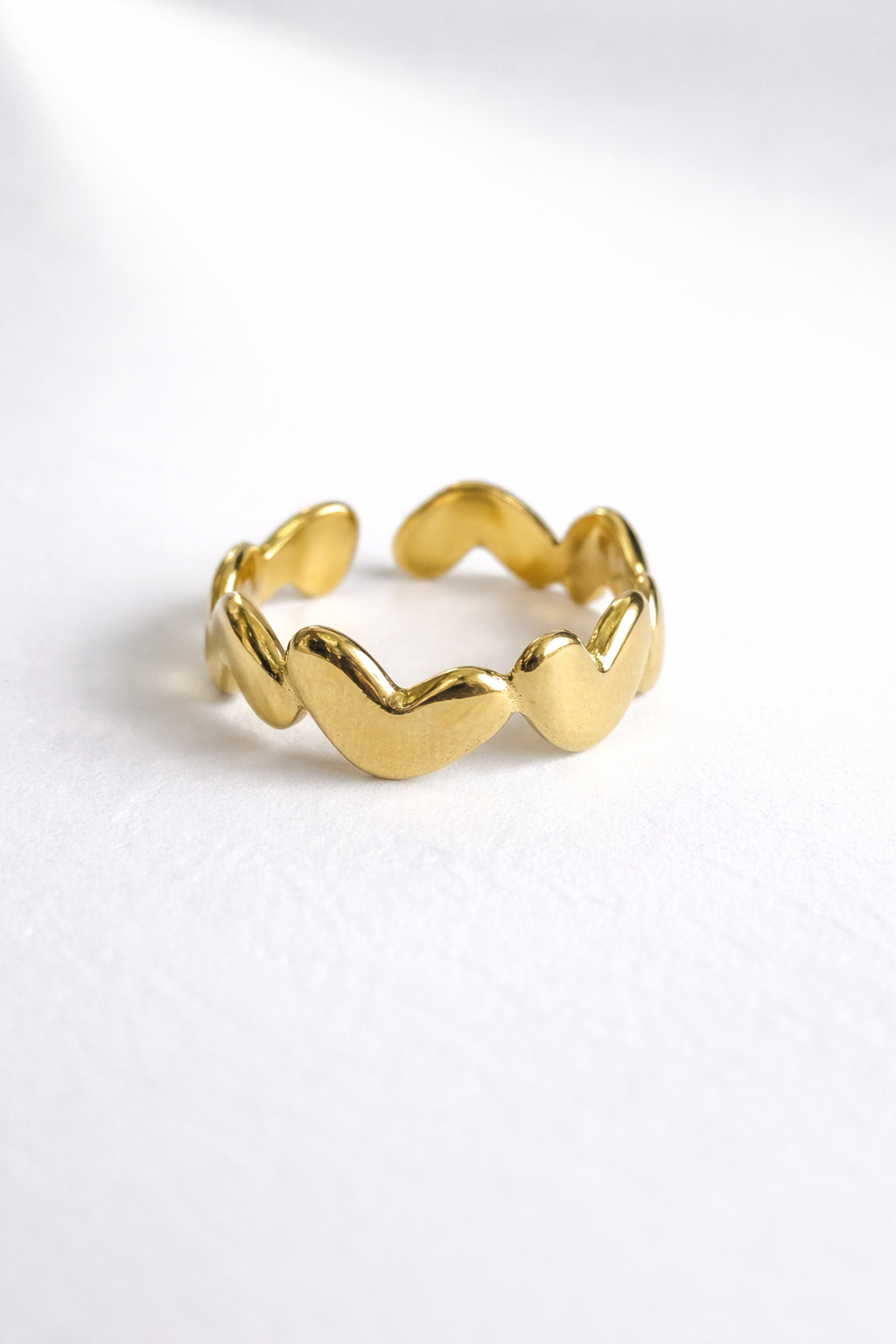 Golden Adjustable Statement Ring – Gold Finish | Anti Tarnish Stainless Steel