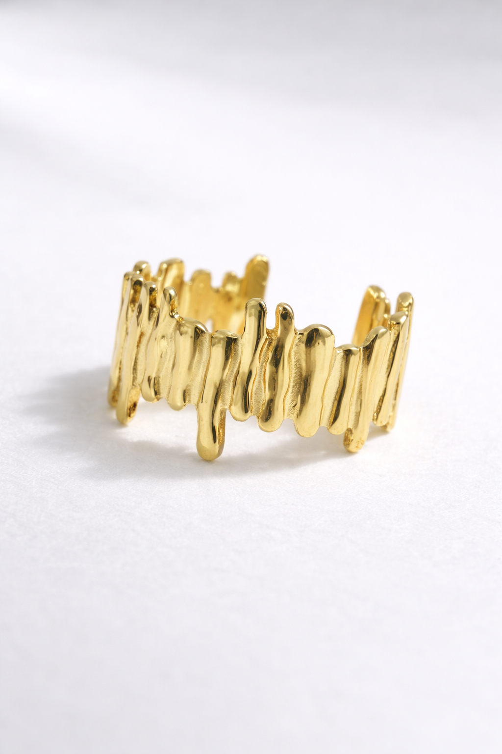 Golden Adjustable Statement Ring – Gold Finish | Anti Tarnish Stainless Steel