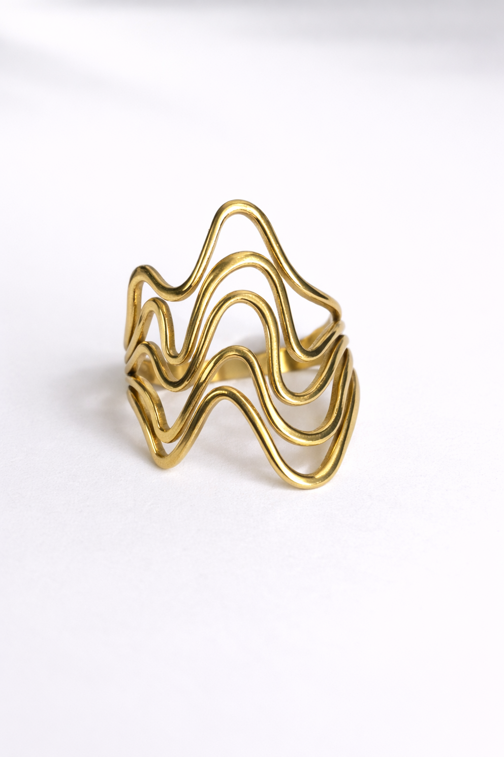 Golden Adjustable Statement Ring – Gold Finish | Anti Tarnish Stainless Steel