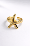 Golden Adjustable Statement Ring – Gold Finish | Anti Tarnish Stainless Steel