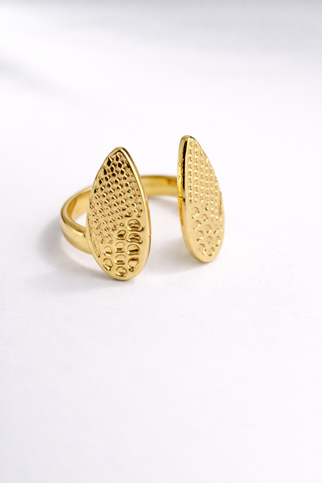 Golden Adjustable Statement Ring – Gold Finish | Anti Tarnish Stainless Steel