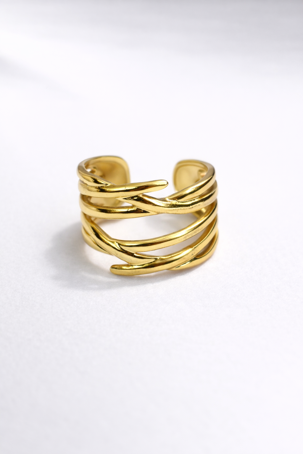 Golden Adjustable Statement Ring – Gold Finish | Anti Tarnish Stainless Steel
