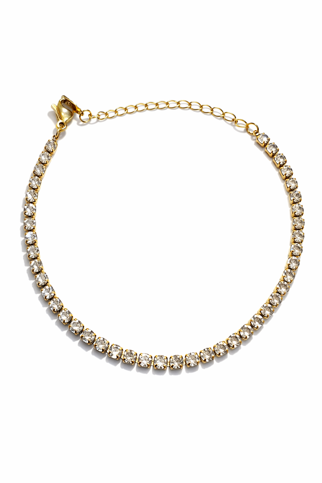 Elegant Gold Crystal Tennis Bracelet for Women – Luxury Sparkling Zircon Stone Slim Chain Bracelet for Girls | Anti Tarnish - Stainless Steel