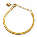 Classic Gold Snake Chain Bracelet for Women – Minimal Smooth Herringbone Style Elegant Bracelet for Girls | Anti Tarnish - Stainless Steel