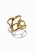 Elegant Gold Hollow Design Adjustable Ring for Women – Minimalist Statement Fashion Ring | Anti Tarnish - Stainless Steel