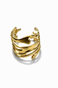 Stylish Gold Abstract Layered Ring for Women – Modern Adjustable Statement Ring with Artistic Design | Anti Tarnish - Stainless Steel
