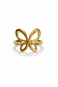 Elegant Gold Butterfly Design Adjustable Ring for Women – Minimalist Statement Fashion Ring | Anti Tarnish - Stainless Steel